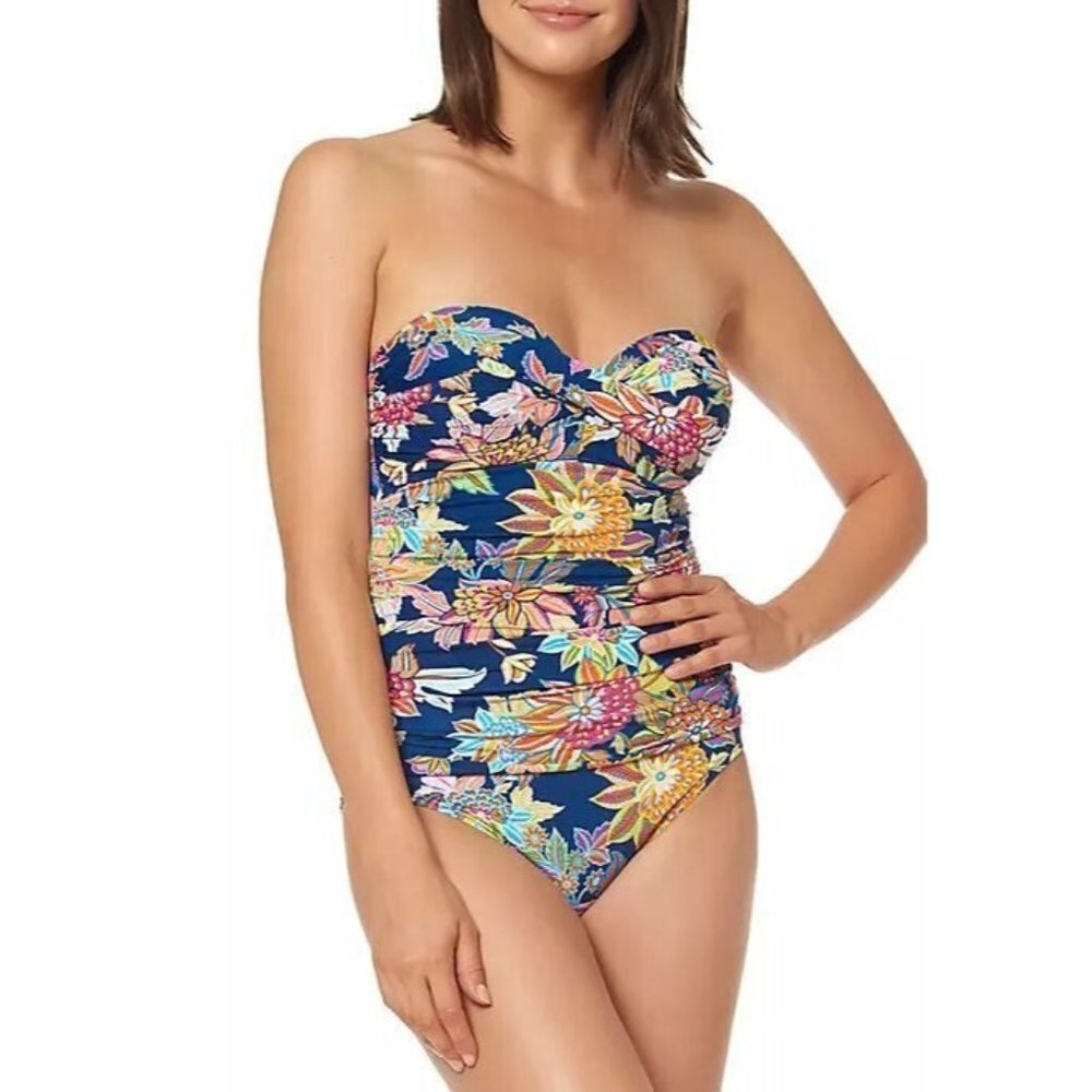 Bleu Rod Beattie Let The Sunshine In Bandeau One-Piece Swimsuit NWT Size 4 A2